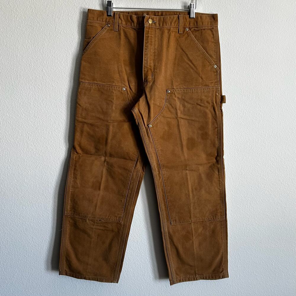 Carhartt B01 BRN brown double knee work wear carpenter pants